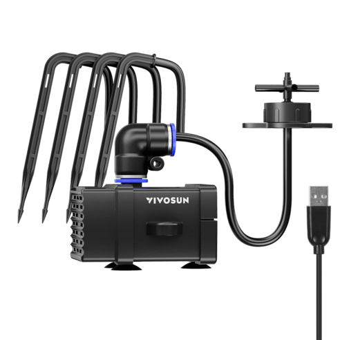 Vivosun FlexFeed Drip Irrigation Kit, 4W Automatic Irrigation System with Pump & 4 Drip Emitters, App - Controllable Professional Plant Watering Drip Kit for VGrow Smart Grow Box - Green Thumb Depot