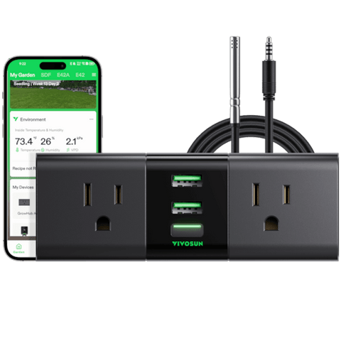 Vivosun GrowHub A22 Controller with Temperature and Humidity Sensor Probe, Compatible with Vivosun App for Grow Tent