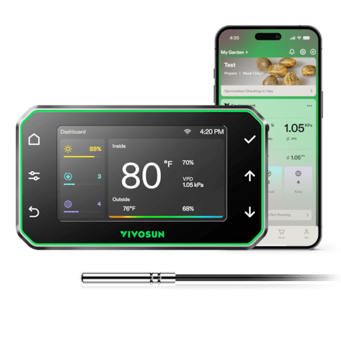Vivosun GrowHub Controller E42A+ for Grow Tent, Smart Environmental WiFi - Controller with Temperature, Humidity, VPD, Timer, Cycle, Schedule Controls, Cooling - Green Thumb Depot