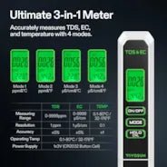 Vivosun pH and TDS Meter Combo, Water Test Kit for Drinking Water, Aquarium, Hydroponics, Pool, and RO System - Green Thumb Depot