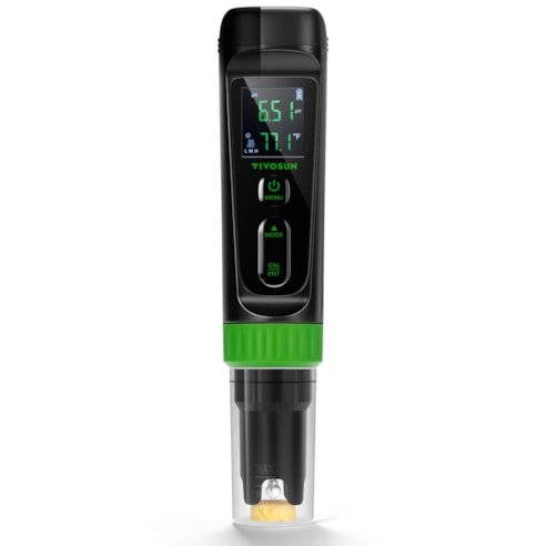 Vivosun pH Meter, High Accuracy pH Tester with ATC, Digital pH Pen 0.00–14.00 ±0.01pH, Portable Nutrient Test Meter with Interchangeable Probe for Water - Green Thumb Depot