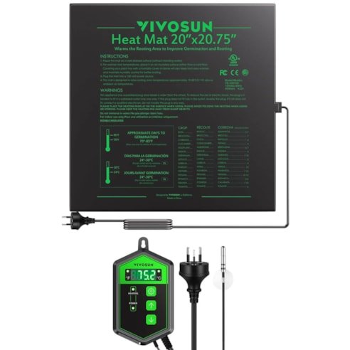 Vivosun Seedling Heat Mat Digital Thermostat Combo 20" x 20.75" - Green Thumb Depot