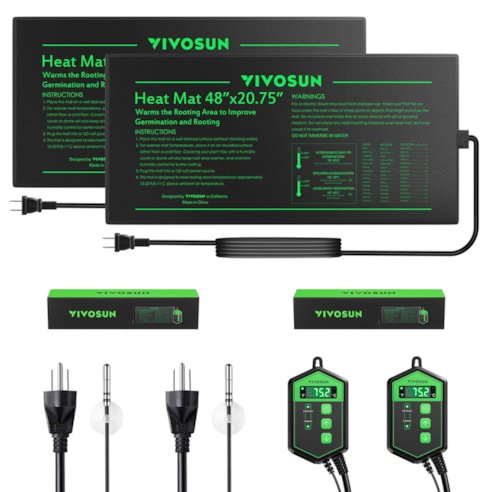 Vivosun Seedling Heat Mat Digital Thermostat Combo 48" x 20.75", 2 Pack - Green Thumb Depot