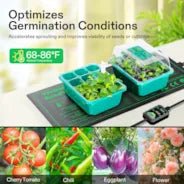 Vivosun Seedling Heat Mat with Dual Digital Display Thermostat, 10" x 20.75" Black Warm Hydroponic Heating Pad for Seed Germination, 3 Pack - Green Thumb Depot