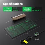 Vivosun Seedling Heat Mat with Dual Digital Display Thermostat, 10" x 20.75" Black Warm Hydroponic Heating Pad for Seed Germination - Green Thumb Depot