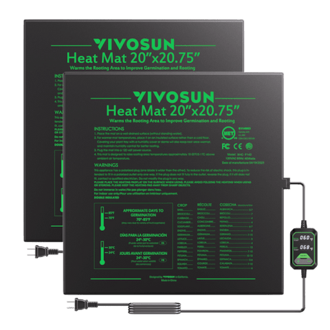 Vivosun Seedling Heat Mat with Dual Digital Display Thermostat, 20
