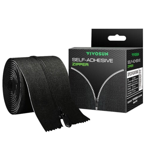 Vivosun Self - Adhesive Heavy Duty Zipper for Debris Barriers Zipper Door, Greenhouse, Indoor Outdoor Tent, 3In. x 7Ft. - Green Thumb Depot