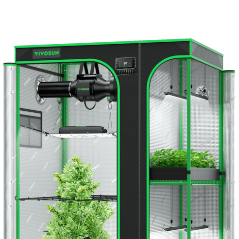 Vivosun Smart 2 - in - 1 Grow Tent Kit 3x4, 2 - Plant Complete System, with WiFi E42A+ Controller, AeroLight Wing AW200SE LED Grow Light, and 4 - inch AeroZesh G4 Ventilation Combo - Green Thumb Depot