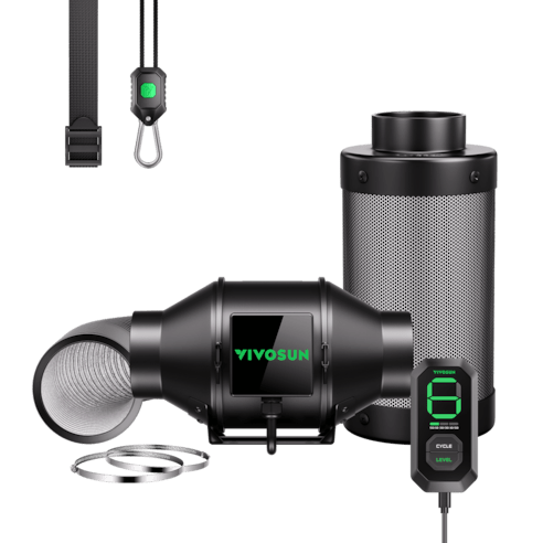 Vivosun Smart Air Filtration Kit 4", AeroZesh G4 Inline Fan with E12 Speed Controller, Carbon Filter & Ducting Combo - Green Thumb Depot