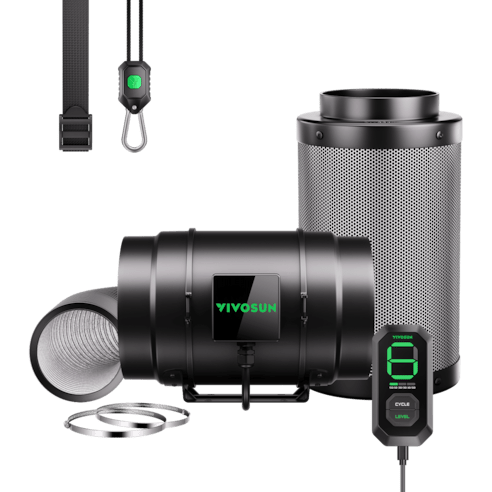 Vivosun Smart Air Filtration Kit 8", AeroZesh G8 Inline Fan with E12 Speed Controller, Carbon Filter & Ducting Combo - Green Thumb Depot