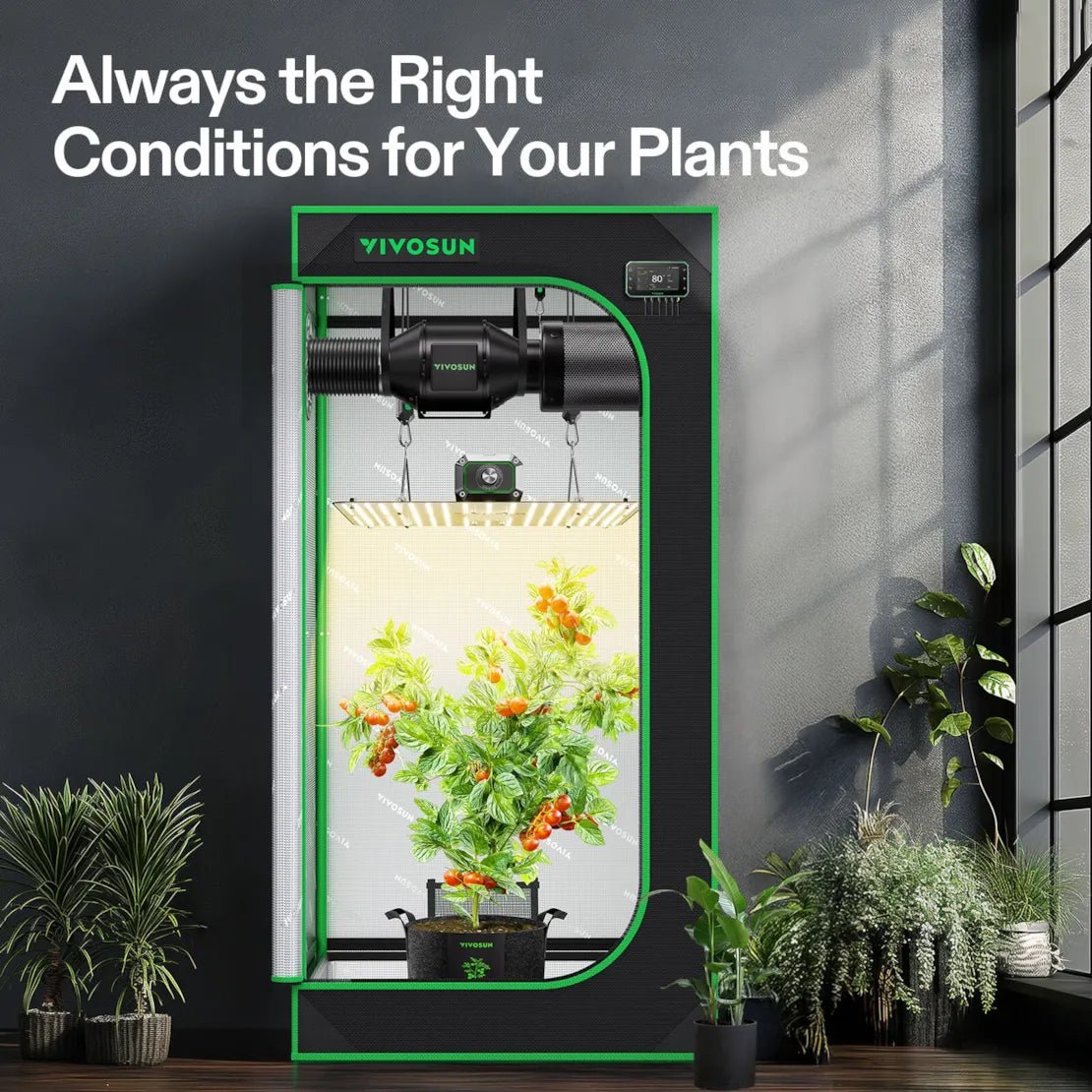 Vivosun Smart Grow Tent Kit, 2 × 2ft 1 - Plant System, WiFi - Integrated Automatic Grow System with Full Spectrum LED Grow Light, Efficient Ventilation System with GrowHub E42A+ Controller - Green Thumb Depot
