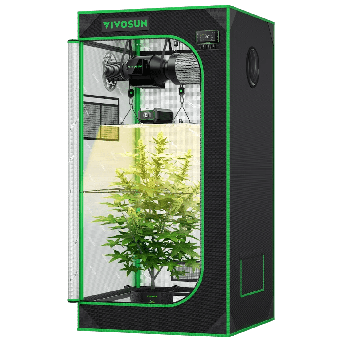 Vivosun Smart Grow Tent Kit, 2 × 2ft 1 - Plant System, WiFi - Integrated Automatic Grow System with Full Spectrum LED Grow Light, Efficient Ventilation System with GrowHub E42A+ Controller - Green Thumb Depot