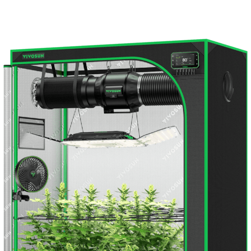 Vivosun Smart Grow Tent Kit 2x5, 3 - Plant Complete System, with WiFi E42A+ Controller, 200W AeroLight Wing LED Grow Light, 6 - inch AeroZesh T6 Ventilation Combo, and AeroWave E6 Gen2 Clip - on Fan - Green Thumb Depot