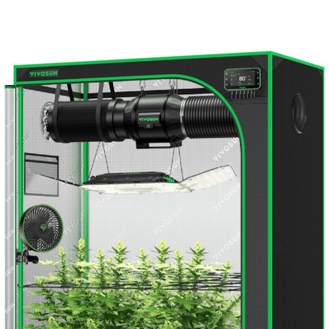 Vivosun Smart Grow Tent Kit 2x5, 3-Plant Complete System, with WiFi E42A+ Controller, 200W AeroLight Wing LED Grow Light, 6-inch AeroZesh T6 Ventilation Combo, and AeroWave E6 Gen2 Clip-on Fan