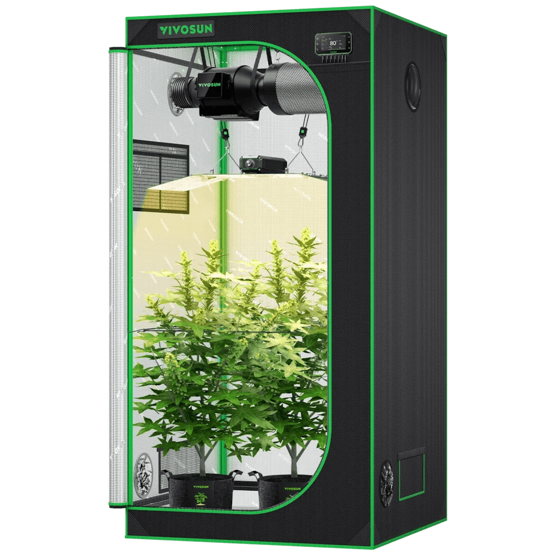 Vivosun Smart Grow Tent Kit, 3 × 3ft 3 - Plant System, WiFi - Integrated Automatic Grow System with Full Spectrum LED Grow Light, Efficient Ventilation System with GrowHub E42A+ Controller - Green Thumb Depot