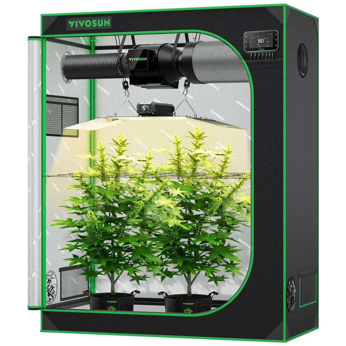 Vivosun Smart Grow Tent Kit, 4 × 2ft 2 - Plant System, WiFi - Integrated Automatic Grow System with Full Spectrum LED Grow Light, Efficient Ventilation System with GrowHub E42A+ Controller - Green Thumb Depot