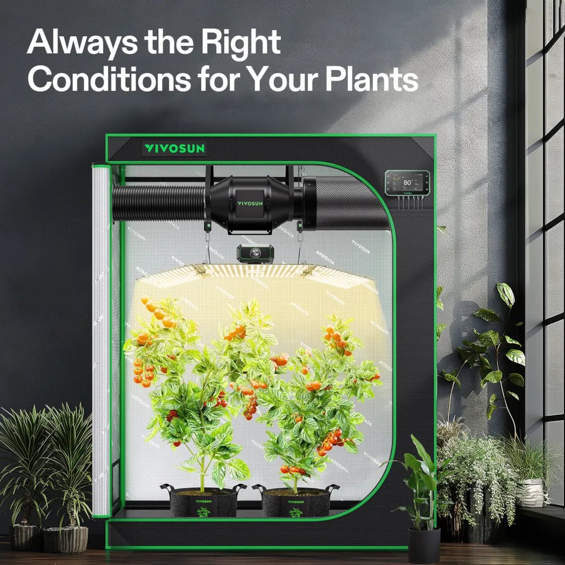 Vivosun Smart Grow Tent Kit, 4 × 2ft 2 - Plant System, WiFi - Integrated Automatic Grow System with Full Spectrum LED Grow Light, Efficient Ventilation System with GrowHub E42A+ Controller - Green Thumb Depot
