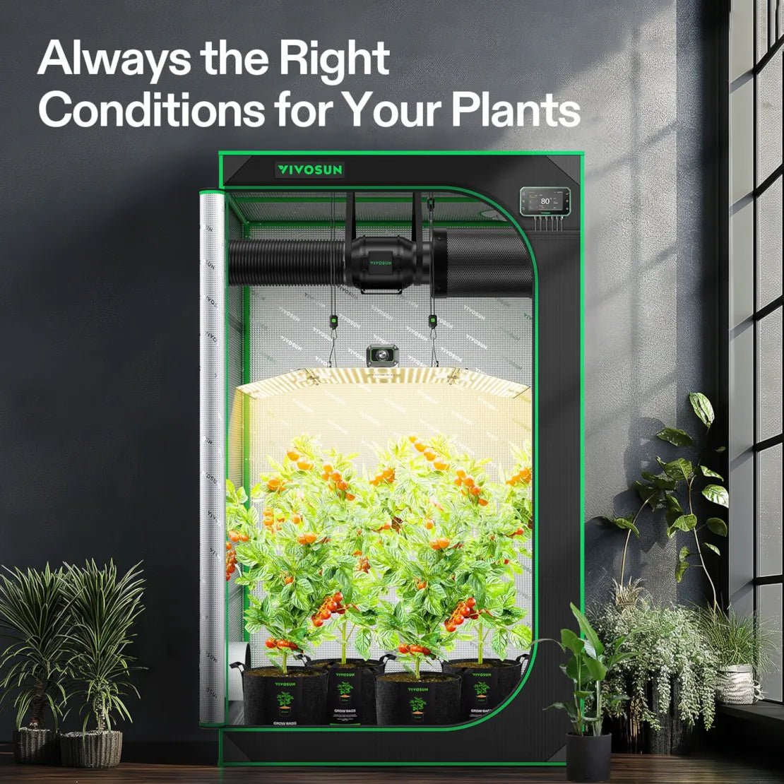 Vivosun Smart Grow Tent Kit, 4 × 4ft 4 - Plant System, WiFi - Integrated Automatic Grow System with Full Spectrum LED Grow Light, Efficient Ventilation System with GrowHub E42A+ Controller - Green Thumb Depot