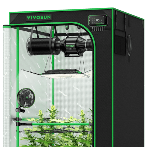 Vivosun Smart Grow Tent Kit Pro 3x3, 3 - Plant Complete System, with WiFi E42A+ Controller, 200W AeroLight Wing LED Grow Light, 4 - inch AeroZesh T4 Ventilation Combo, and AeroWave E6 Gen2 Clip - on Fan - Green Thumb Depot