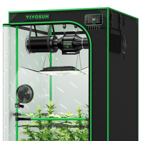 Vivosun Smart Grow Tent Kit Pro 3x3, 3-Plant Complete System, with WiFi E42A+ Controller, 200W AeroLight Wing LED Grow Light, 4-inch AeroZesh T4 Ventilation Combo, and AeroWave E6 Gen2 Clip-on Fan