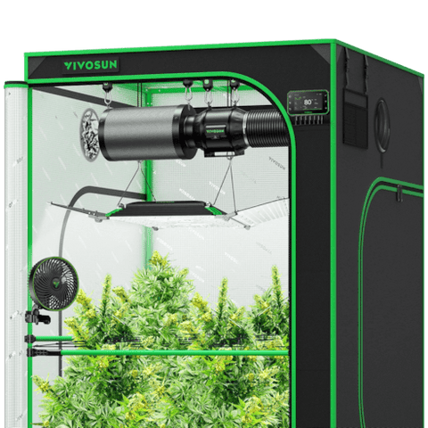 Vivosun Smart Grow Tent Kit Pro 4x4, 4-Plant Complete System, with WiFi E42A+ Controller, 400W AeroLight Wing LED Grow Light, 6-inch AeroZesh T6 Ventilation Combo, and AeroWave E6 Gen2 Clip-on Fan