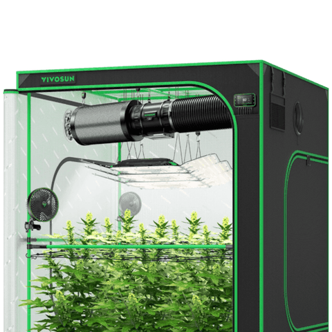Vivosun Smart Grow Tent Kit Pro 5x5, 6-Plant Complete System, with WiFi E42A+ Controller, 3x 200W AeroLight Wing LED Grow Light, 8-inch AeroZesh T8 Ventilation Combo, and 2x AeroWave E6 Gen2 Clip-on Fan