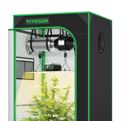 Vivosun Starter Grow Tent Kit, 2 × 2ft 1-Plant System, WiFi-Controlled Grow System with Full Spectrum LED Grow Light, Automatic Ventilation, GrowHub Outlet A22 with Temperature and Humidity Sensor