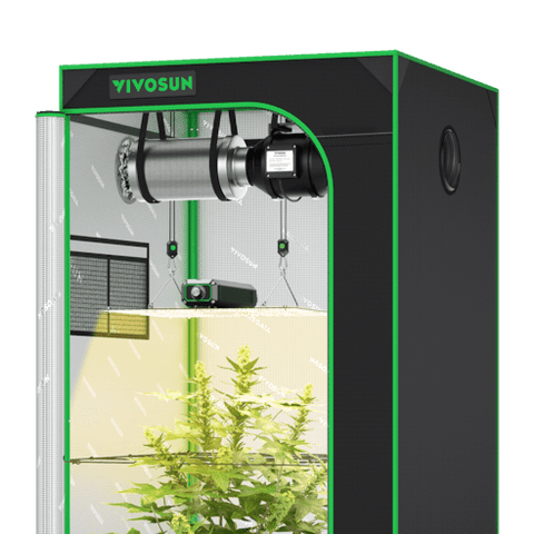 Vivosun Starter Grow Tent Kit, 2.7 × 2.7ft 2-Plant System, WiFi-Controlled Grow System with Full Spectrum LED Grow Light, Automatic Ventilation, GrowHub Outlet A22 with Temperature and Humidity Sensor