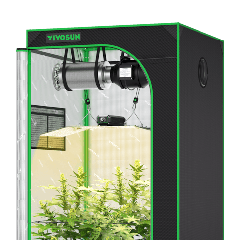 Vivosun Starter Grow Tent Kit, 3 × 3ft 3 - Plant System, WiFi - Controlled Grow System with Full Spectrum LED Grow Light, Automatic Ventilation, GrowHub Outlet A22 with Temperature and Humidity Sensor - Green Thumb Depot