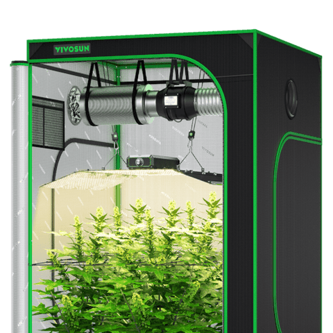Vivosun Starter Grow Tent Kit, 4 × 4ft 4-Plant System, WiFi-Controlled Grow System with Full Spectrum LED Grow Light, Automatic Ventilation, GrowHub Outlet A22 with Temperature and Humidity Sensor