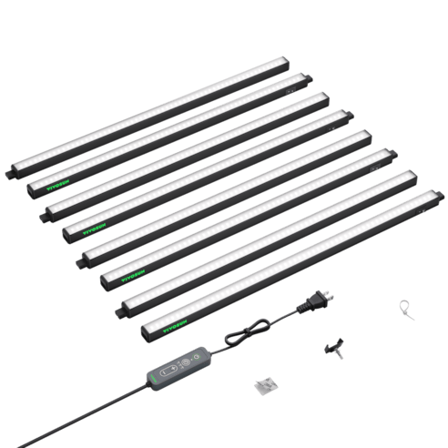 Vivosun T5 Grow Lights for Indoor Plants, 5000K Full Spectrum 120W (8 x 15W), 2FT LED Plant Light Strip with Timer & Dimming Controller for Seed Starting, 8 - Pack - Green Thumb Depot