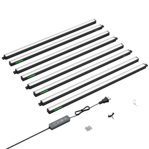 Vivosun T5 Grow Lights for Indoor Plants, 5000K Full Spectrum 120W (8 x 15W), 2FT LED Plant Light Strip with Timer & Dimming Controller for Seed Starting, 8-Pack