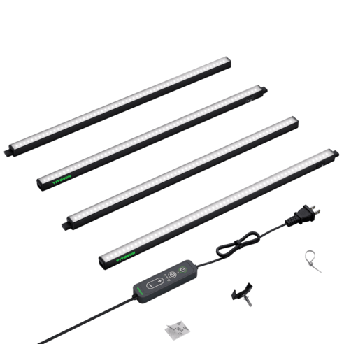 Vivosun T5 Grow Lights for Indoor Plants, 5000K Full Spectrum 60W (4 x 15W), 2FT LED Plant Light Strip with Timer & Dimming Controller for Seed Starting, 4 - Pack - Green Thumb Depot