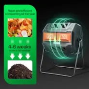Vivosun Tumbling Composter Dual Rotating Batch Compost Bin 43 Gallon Orange - Green Thumb Depot