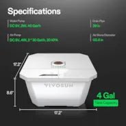 Vivosun VGrow DWC Hydroponics Growing System Kit for VGrow Smart Grow Box, 4 - Gallon Deep Water Culture with Air Stones and Rapid Rooters, Not Compatible with E42A - Green Thumb Depot