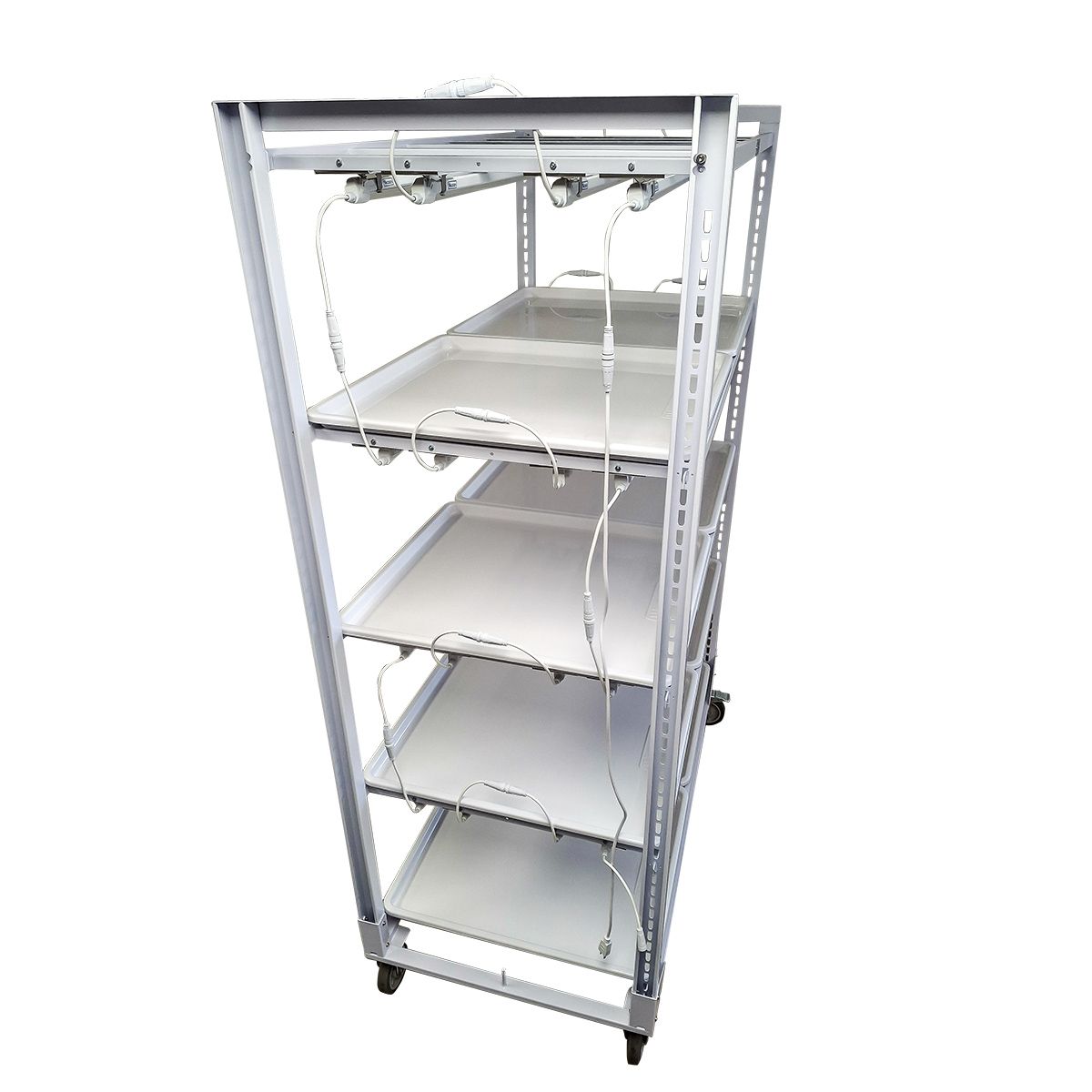 Wachsen Professional Cloning Cart 4 Level White W/ 16 Wachsen Clone LED - Green Thumb Depot