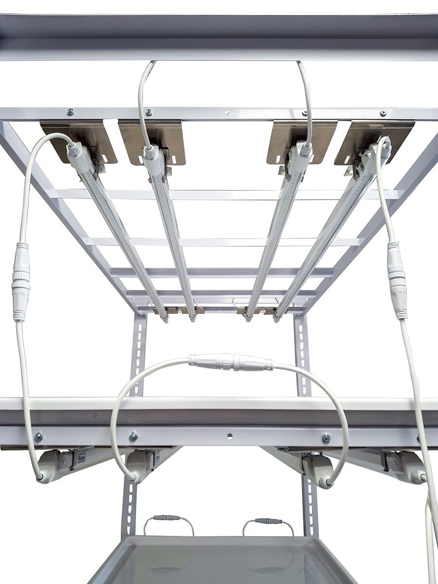 Wachsen Professional Cloning Cart 4 Level White W/ 16 Wachsen Clone LED - Green Thumb Depot