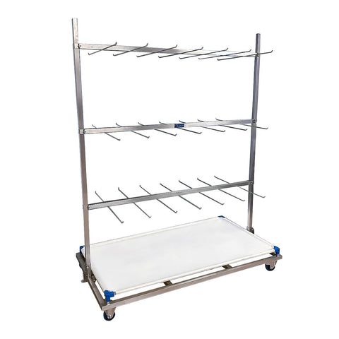 Wachsen Professional Hanging Cart 3 Level SS304 W/PVC Bottom Mount