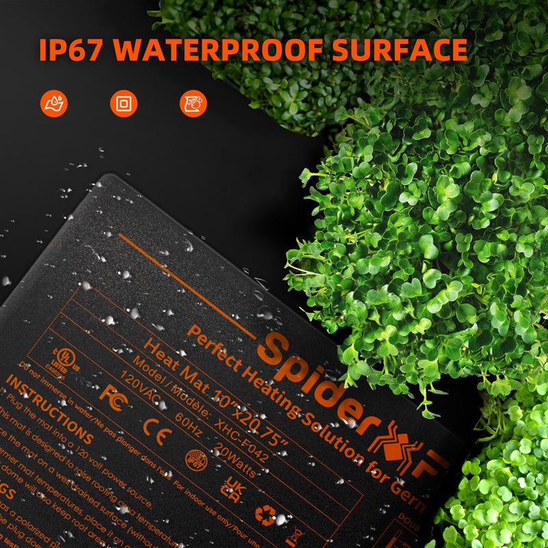 Spider Farmer®10”X20.75” Seedling Heat Mat for Consistent Warmth and Faster Germination Indoor Gardening, Greenhouse
