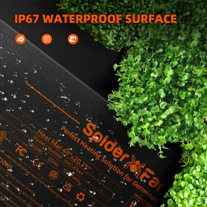 Spider Farmer® 48”X20.75” Seedling Heat Mat and Digital Thermostat for Seed Starting Propagation and Increase Germination