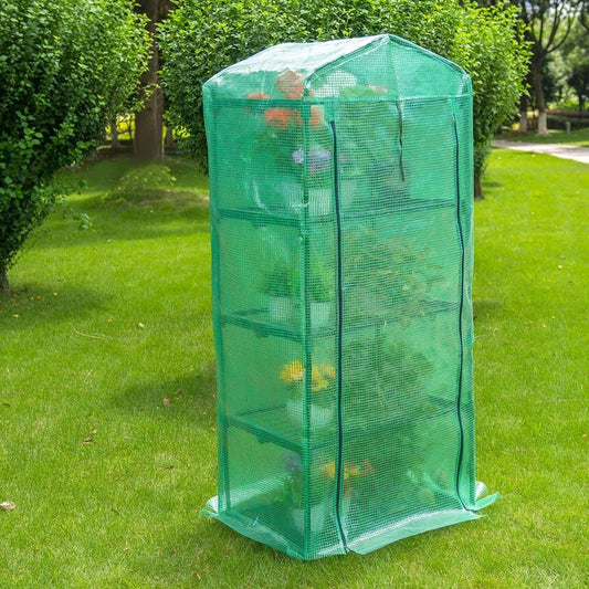 4 Tier Portable Rolling Greenhouse with Opaque Cover - Green Thumb Depot