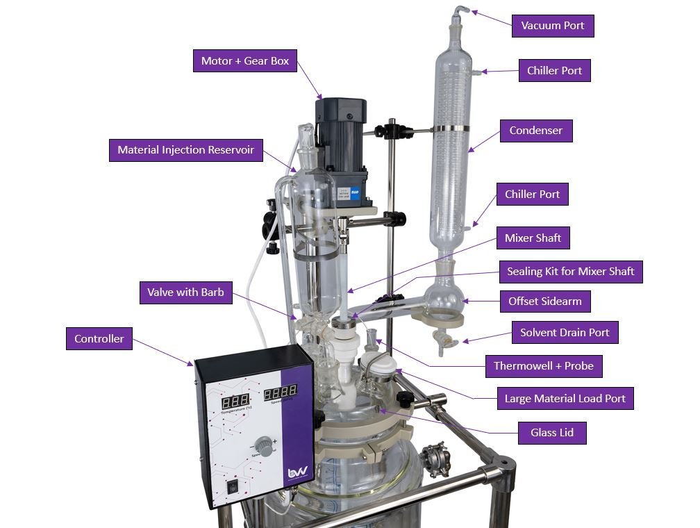 50L BVV™ Double Jacketed Glass Reactor - Green Thumb Depot