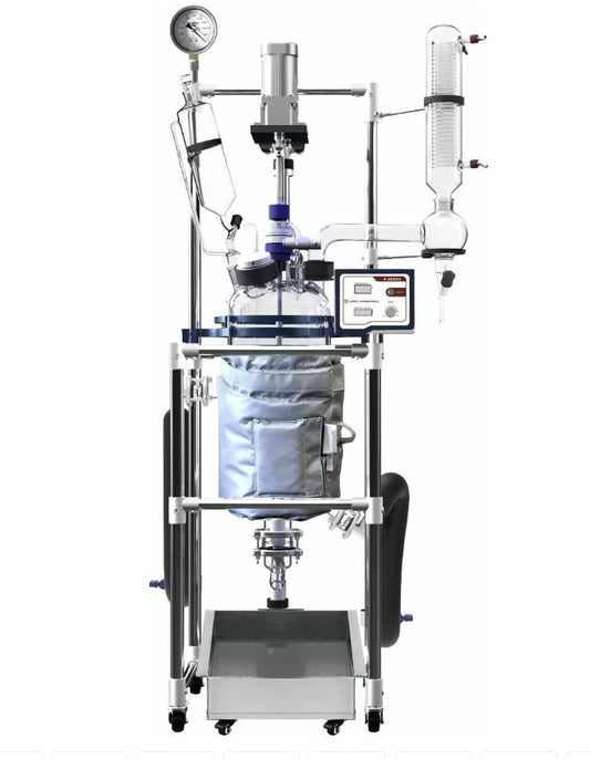 Across International 10L Single or Dual Jacketed Glass Reactor w/ Chiller & Pump - Green Thumb Depot