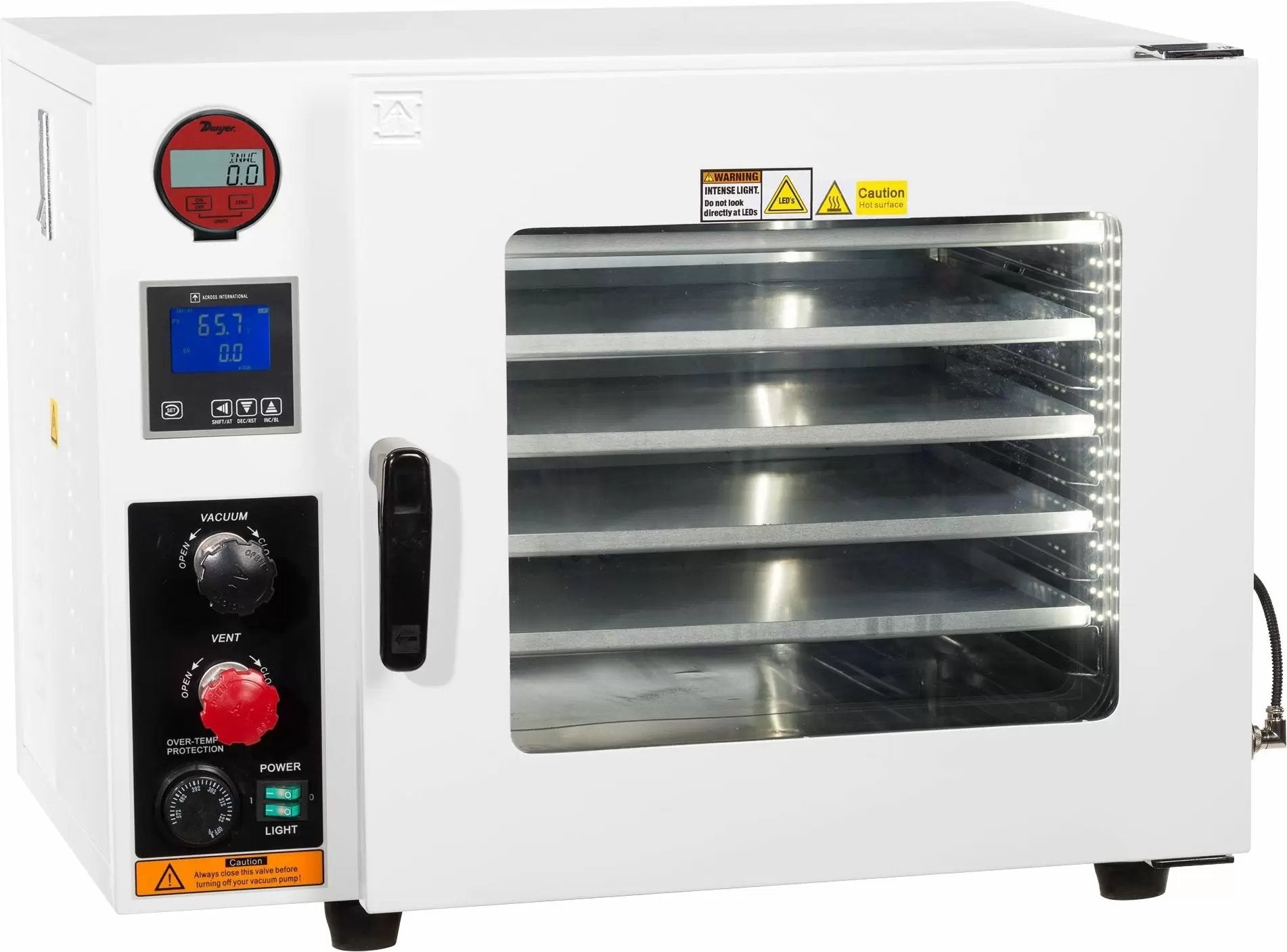 Across International 250C UL Certified 1.9 CF Vacuum Oven 5 Sided With 316L Chamber Option - Green Thumb Depot