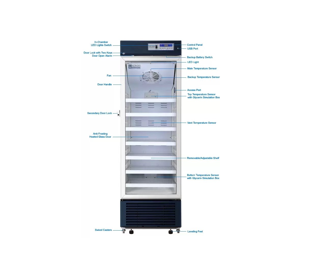 Across International Ai 14 CF 2-8°C Upright Pharmacy Medical Vaccine Refrigerator UL - Green Thumb Depot