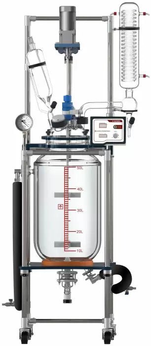 Across International Ai 50L Single Or Dual Jacketed Glass Reactor Systems - Green Thumb Depot