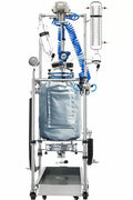 Across International 50L Single Or Dual Jacketed Glass Reactor Systems With Air Motor