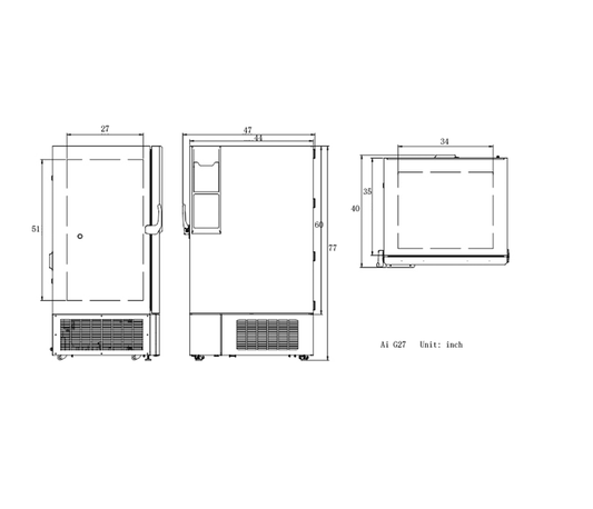 AI -86°C/-122°F Glacier 27 Cu Ft Ultra-Low Upright ULT Freezer - 110V/220V ETL - Green Thumb Depot