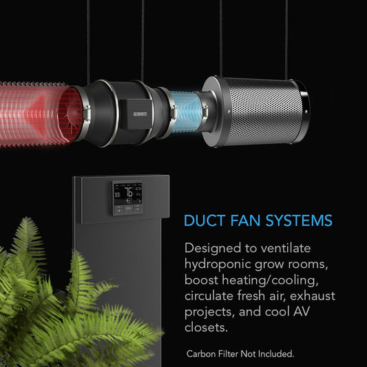 CLOUDLINE T10, QUIET INLINE DUCT FAN SYSTEM WITH TEMPERATURE AND HUMIDITY CONTROLLER, 10-INCH - Green Thumb Depot