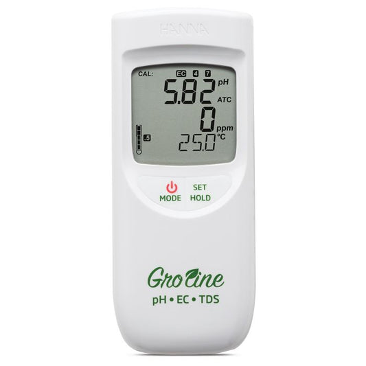 Hanna GroLine Hydroponics Waterproof pH/EC/TDS/Temperature Portable Meter - Green Thumb Depot